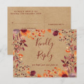 素朴な秋の季節の歌のリクエスト・返信はがき インビテーションポストカード (正面/裏面)