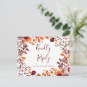 素朴な秋の季節の歌リクエスト返信はがき インビテーションポストカード (スタンド正面)