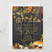 素朴な秋の季節の誕生日 招待状 (正面)