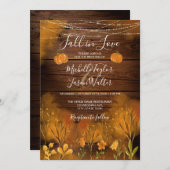 素朴な秋の恋愛 オータム フラワーボタニック パンプキン 招待状 (正面/裏面)