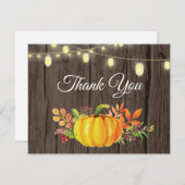 素朴な秋の感謝カード サンキューカード (正面/裏面)