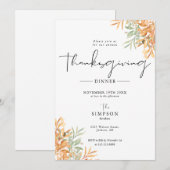 素朴な秋の感謝祭の食事 シーズンカード (正面/裏面)