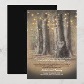 素朴な秋の木のイルミネーション ライト 非公式な結婚式 招待状 (正面/裏面)