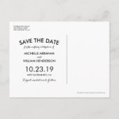 素朴な秋の木のライトで飾られたSave the Date 案内ポストカード (裏面)