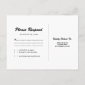 素朴な秋の森のウェディング 受付確認 インビテーションポストカード (裏面)