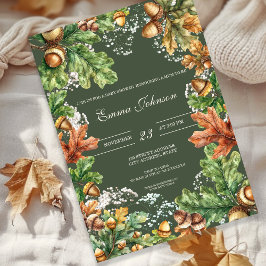 素朴な秋の森のベイビーシャワー招待状 招待状