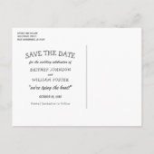 素朴な秋の森林結婚式の保存日付 案内ポストカード (裏面)