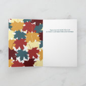 素朴な秋の水彩画の葉 カード (内部)