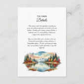 素朴な秋の湖畔の森のウェディング エンクロージャーカード (正面)