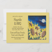 素朴な秋の牧場の旅とバーベキューひまわり民芸 招待状 (正面)