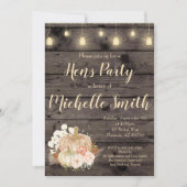 素朴な秋の秋の花の雌鶏のパーティの招待状 招待状 (正面)