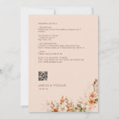 素朴な秋の秋花模様結婚式招待状 招待状 (裏面)