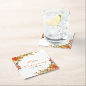 素朴な秋の紅葉感謝祭パーティー スクエアペーパーコースター (インサイチュ)