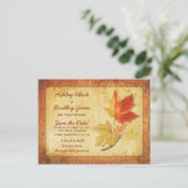 素朴な秋の紅葉 ウェディング・セーブ・ザ・デート ポストカード (スタンド正面)