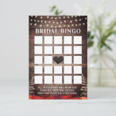 素朴な秋の結婚式のブライダルシャワーのビンゴカード 招待状 (スタンド正面)