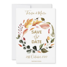 素朴な秋の色彩 水彩花柄