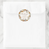 素朴な秋の花のベイビーシャワー感謝祭 ラウンドシール (バッグ)