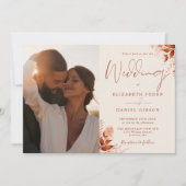 素朴な秋の花の写真 ウェディング 招待状 (正面)