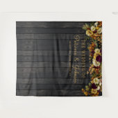 素朴な秋の花の結婚式の写真ブースの背景 タペストリー (正面(横))