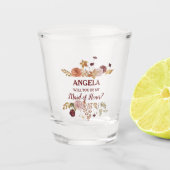 素朴な秋の花模様のカボチャ ショットグラス (正面)