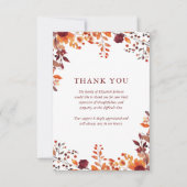素朴な秋の花祭り 命を祝う葬儀 サンキューカード (正面)