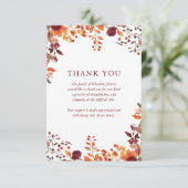 素朴な秋の花祭り 命を祝う葬儀 サンキューカード (スタンド正面)