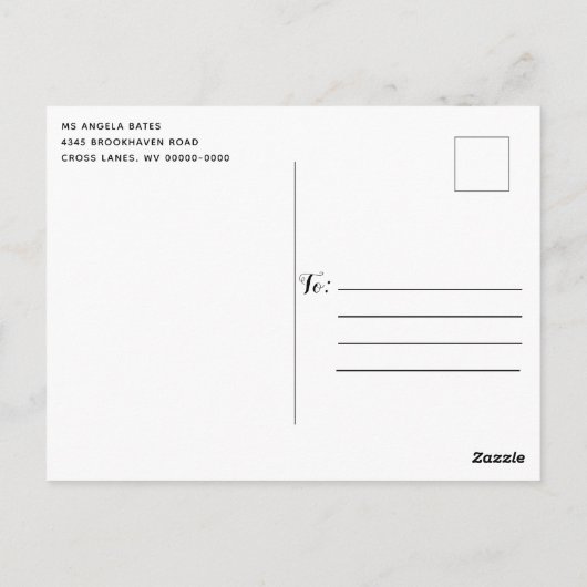 素朴な秋の花輪のウェディングシャワーのラッピング ウェディングシャワーのお知らせ ポストカード (裏面)