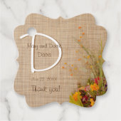 素朴な秋の花 ウェディング フェイバータグ (正面)