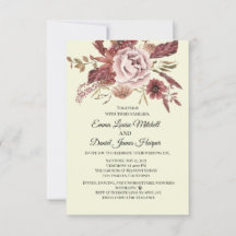 素朴な秋の花　クリーム色の背景　水彩画