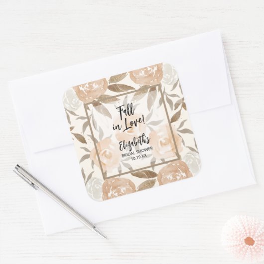 素朴な秋の花 スクエアシール (封筒)