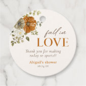 素朴な秋の花 ブライダルシャワーのお礼 フェイバータグ (正面)