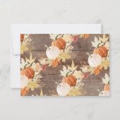 素朴な秋の落ち葉とかぼちゃの知恵の言葉 招待状 (裏面)