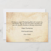 素朴な秋の落ち葉とカボチャ おかげさまで良い感謝祭を シーズンカード (裏面)