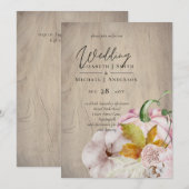 素朴な秋の落ち葉とパンプキンと花のウェディング (正面/裏面)