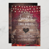 素朴な秋の落ち葉のストリングライト バーン スイート16 招待状 (正面/裏面)