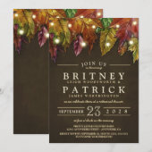 素朴な秋の落ち葉のリハーサルディナー招待状 招待状 (正面/裏面)