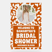 素朴な秋の落ち葉の写真 ブライダルシャワーのウェルカムサイン アクリルサイン (正面)