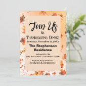 素朴な秋の落ち葉をテーマにした感謝祭の食事 招待状 (スタンド正面)