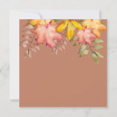 素朴な秋の落ち葉テラコッタ結婚式のお礼 サンキューカード (裏面)