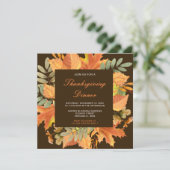 素朴な秋の落ち葉感謝祭パーティー 招待状 (スタンド正面)