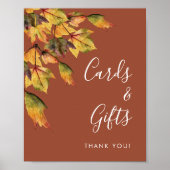 素朴な秋の落ち葉 ウェディング カード & ギフト ポスター (正面)