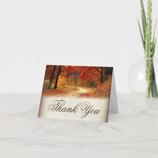 素朴な秋の落ち葉　オータム　サンキューカード サンキューカード (正面)