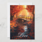 素朴な秋の落ち葉 オータム ネイチャー ウェディング 招待状 (裏面)