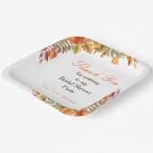 素朴な秋の落ち葉 ブライダルシャワー ペーパープレート (傾斜あり)