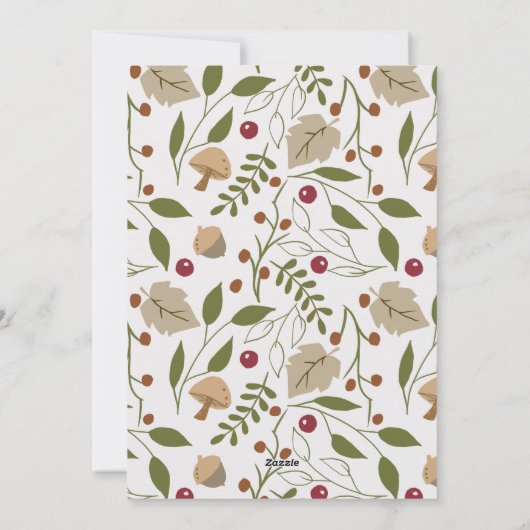 素朴な秋の落ち葉 感謝の気持ちを込めた感謝祭 シーズンカード (裏面)