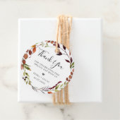 素朴な秋の葉のリースの感謝カード フェイバータグ (インサイチュ)