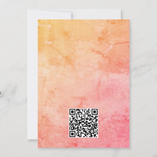 素朴な秋の葉のQRコード Save the Date セーブザデート (裏面)