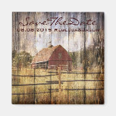 素朴な秋の西の田舎の赤い結婚納屋 マグネット (正面)