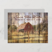 素朴な秋の西の田舎の赤い結婚納屋 案内ポストカード (正面/裏面)