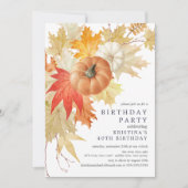 素朴な秋の誕生日招待状 招待状 (正面)